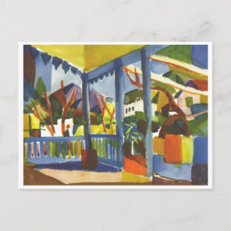 August Macke - Terrasse in St. Germain 1914 Postcard