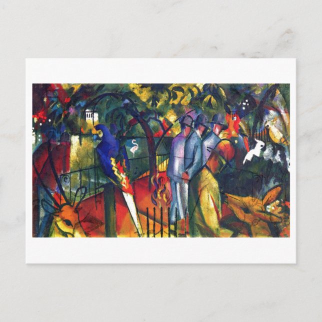 August Macke - Zoo Garden 1912 Oil on Canvas Postcard (Front)