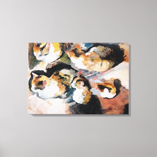 August Mackes Katzenstudien Study of a Cat Canvas Print