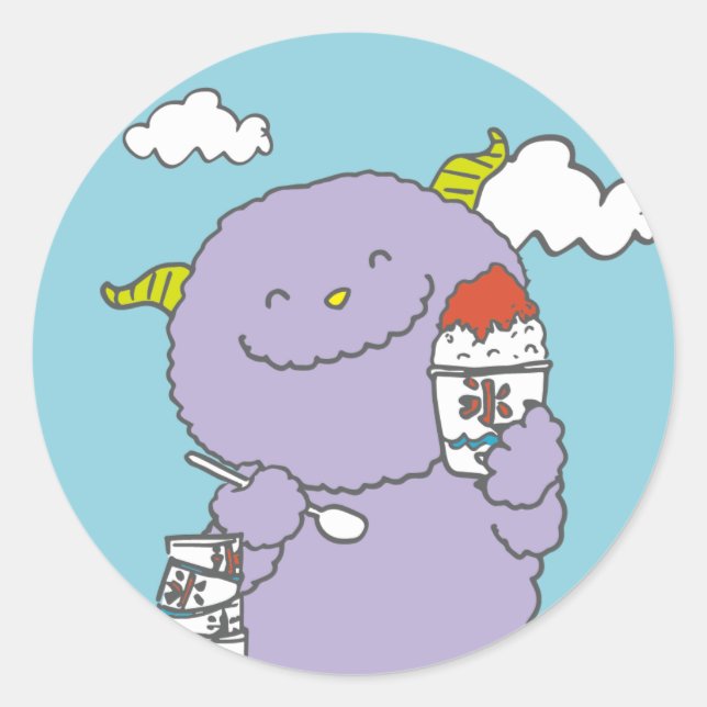 August monster seal. classic round sticker (Front)