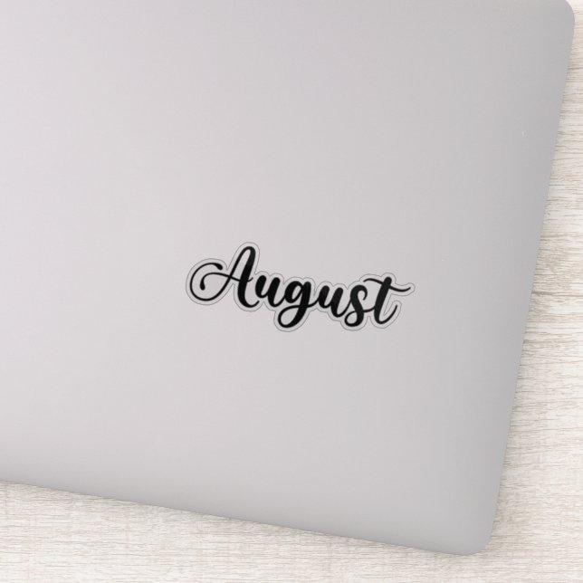 August Name - Handwritten Calligraphy Sticker (Detail)