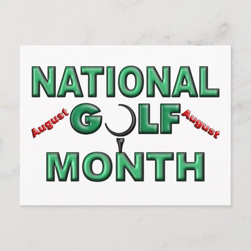 August _ National Golf Month Postcard
