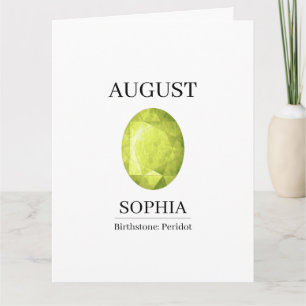August Peridot Birthday Card