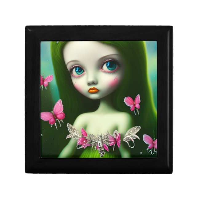 August Peridot Birthstone Butterfly Girl Gift Box (Front)