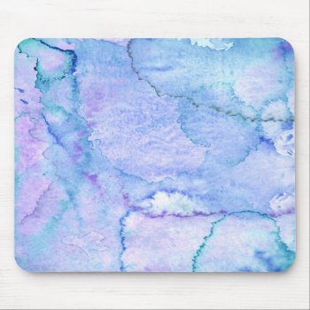 'august' Purple And Blue Watercolor Art Mouse Pad by T30Gallery at Zazzle