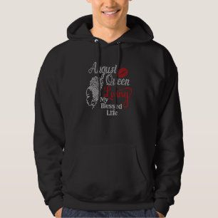 August Queen Living My Blessed Life Shoe Rhineston Hoodie