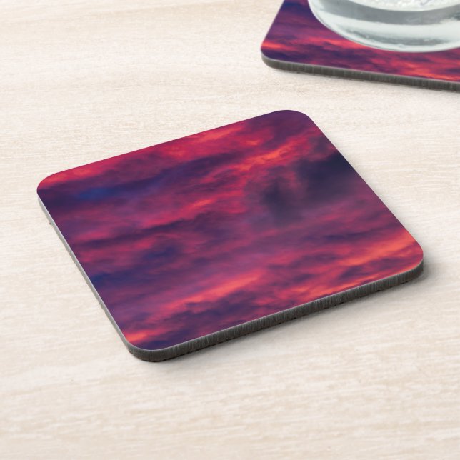august red beverage coaster (Left Side)