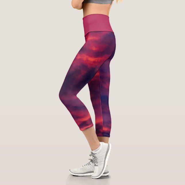 august red capri leggings (Left)