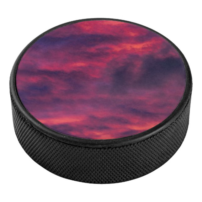 august red hockey puck (3/4)