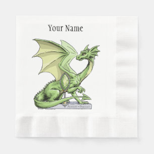 August’s Birthstone Dragon: Peridot Napkins