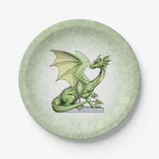 August’s Birthstone Dragon: Peridot Paper Plates