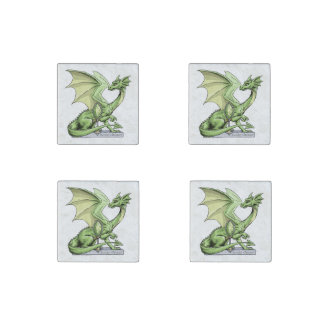 August’s Birthstone Dragon: Peridot Stone Magnet