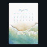 August Stand Alone Calendar Seashore<br><div class="desc">Bring the beauty of the beach to your workspace with this August 2026 calendar card from my 2026 calendar collection. Featuring my original watercolor design of coastal waves and sandy seashore details, this cute stand-alone calendar is perfect for adding a touch of relaxation to your desk top calendars. Display it...</div>