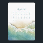 August Stand Alone Calendar Seashore<br><div class="desc">Bring the beauty of the beach to your workspace with this August 2026 calendar card from my 2026 calendar collection. Featuring my original watercolor design of coastal waves and sandy seashore details, this cute stand-alone calendar is perfect for adding a touch of relaxation to your desk top calendars. Display it...</div>