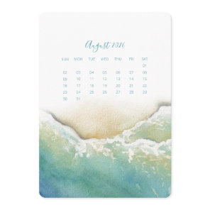 August Stand Alone Calendar Seashore