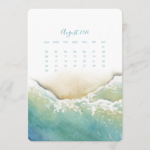 August Stand Alone Calendar Seashore
