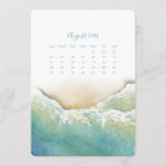 August Stand Alone Calendar Seashore<br><div class="desc">Decorate your home office desk with my seashore stand alone calendar cards. These August 2024 cards were designed using my original watercolor coastal waves and beach sand. Order refills for each month and display them in a photo frame or using a small easel stand. They also make great August wedding...</div>