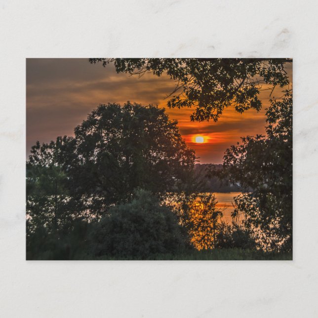 August Sunset on Manistee Lake Postcard (Front)