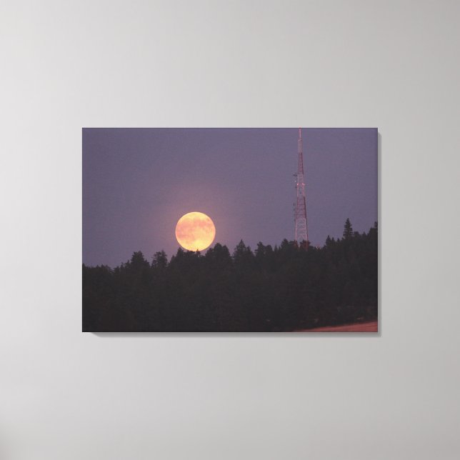 August Supermoon over Paradise Ridge Canvas Print (Front)