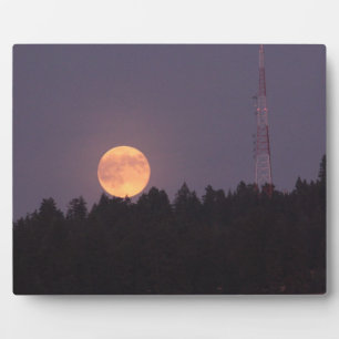 August Supermoon over Paradise Ridge Plaque