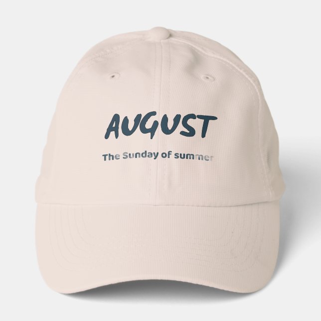 August – The Sunday of Summer Typography Quote Performance Cap (Front)