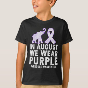 August We Wear Purple Overdose Awareness T-Shirt