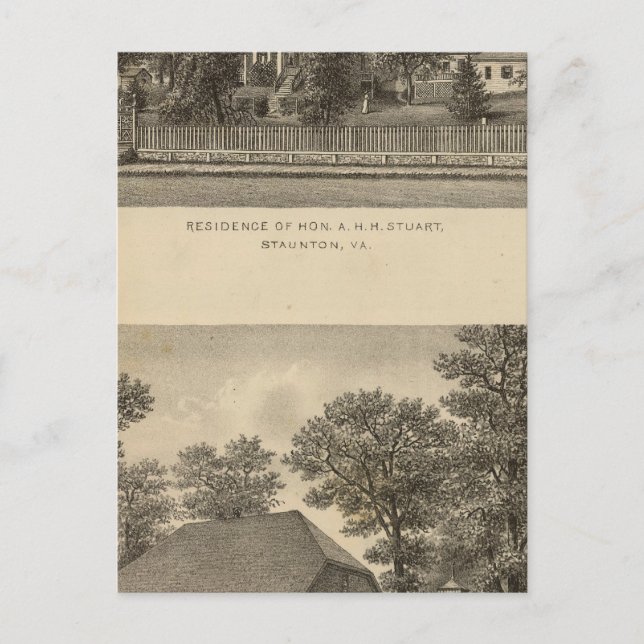 Augusta Church Stuart residence Postcard (Front)