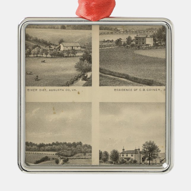 Augusta County residences Metal Ornament (Front)
