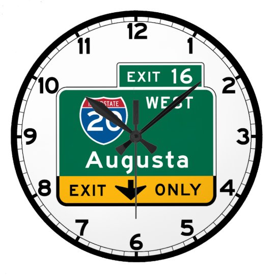 Augusta, GA Road Sign Large Clock