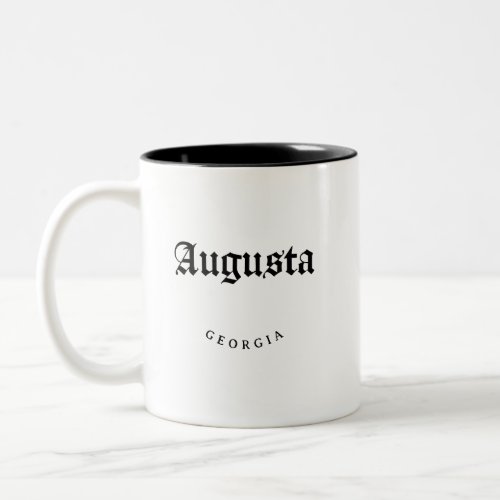 Augusta Georgia Black Font Two_Tone Coffee Mug