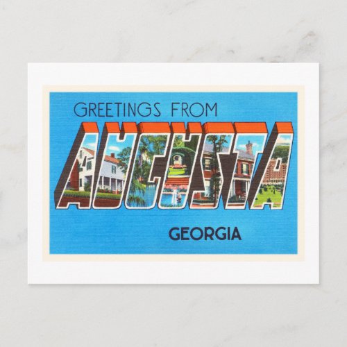 Augusta Georgia GA Old Vintage Travel Postcard_ Postcard