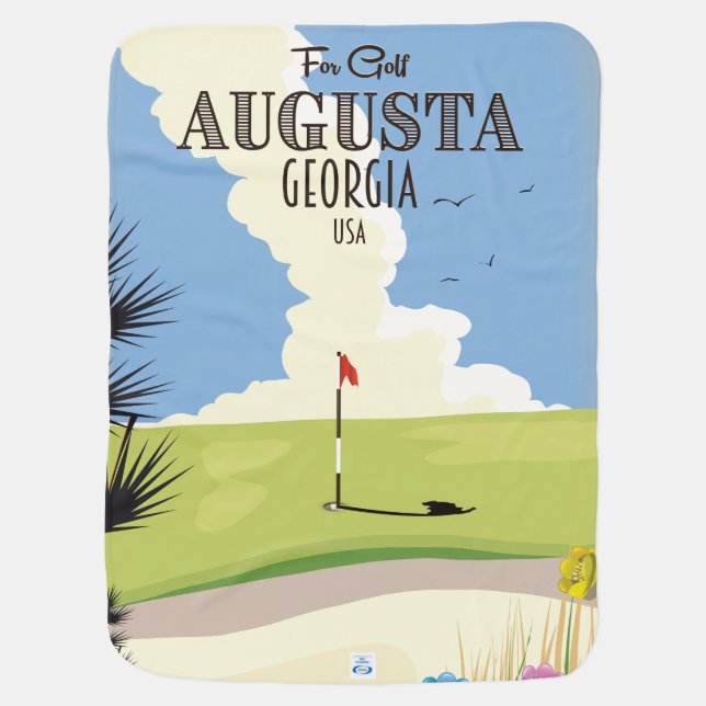 Augusta Georgia Golf Poster Baby Blanket (Back)