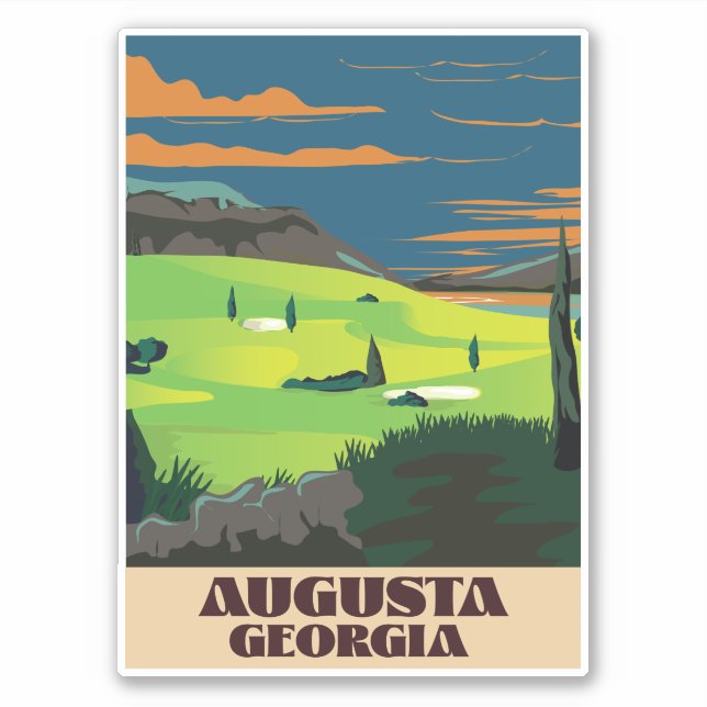 Augusta Georgia Golf poster Sticker (Front)