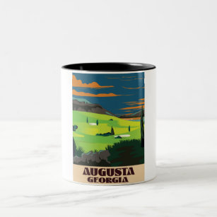 Augusta Georgia Golf poster Two-Tone Coffee Mug