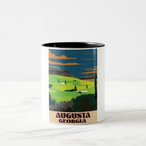 Augusta Georgia Golf poster Two_Tone Coffee Mug