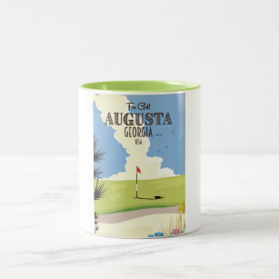 Augusta Georgia Golf Poster Two-Tone Coffee Mug