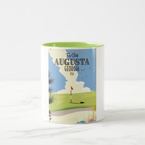 Augusta Georgia Golf Poster Two_Tone Coffee Mug