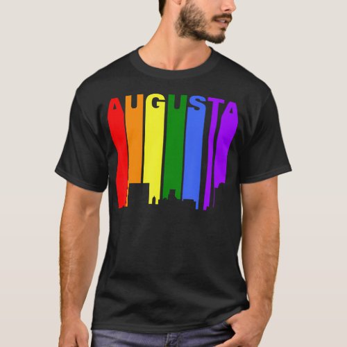 Augusta Georgia Lgbtq Gay Pride Rainbow Skyline T_Shirt