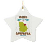 Augusta, Georgia Map – Home Is Where The Heart Is Ceramic Ornament Augusta, Georgia Map – Home Is Where The Heart Is Ceramic Ornament