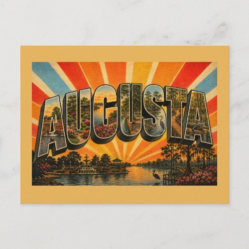 Augusta Georgia Riverwalk Wetlands Garden Art Postcard