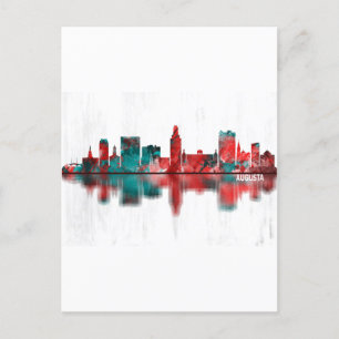 Augusta Georgia Skyline Invitation Postcard