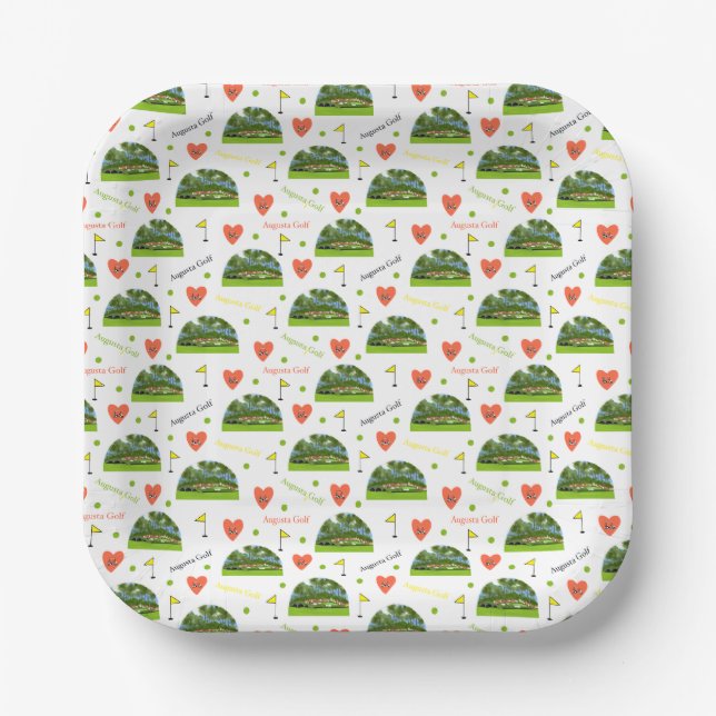 Augusta Golf 12th Hole Paper Plates (Front)