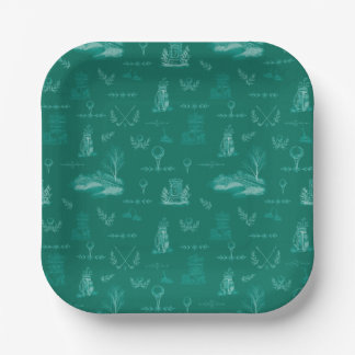 Augusta Golf Toile Paper Plates