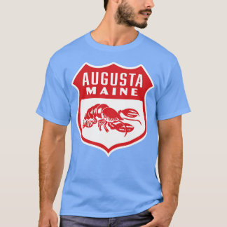 Augusta Maine Retro  Shield Red T-Shirt