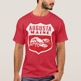 Augusta Maine Retro  Shield White T-Shirt