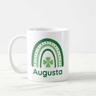 Augusta Name Clover Boho Rainbow Coffee Mug
