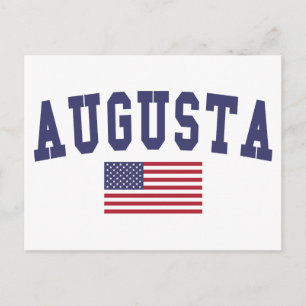 Augusta US Flag Postcard