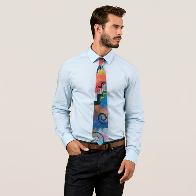 Auguste Macke - Homage To Bach Abstract Modern Art Neck Tie (In Situ)