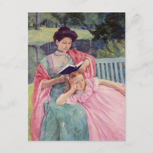 Auguste Reading To Her Daughter by Mary Cassatt  Postcard