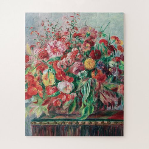 Auguste Renoir _ Basket Of Flowers Jigsaw Puzzle